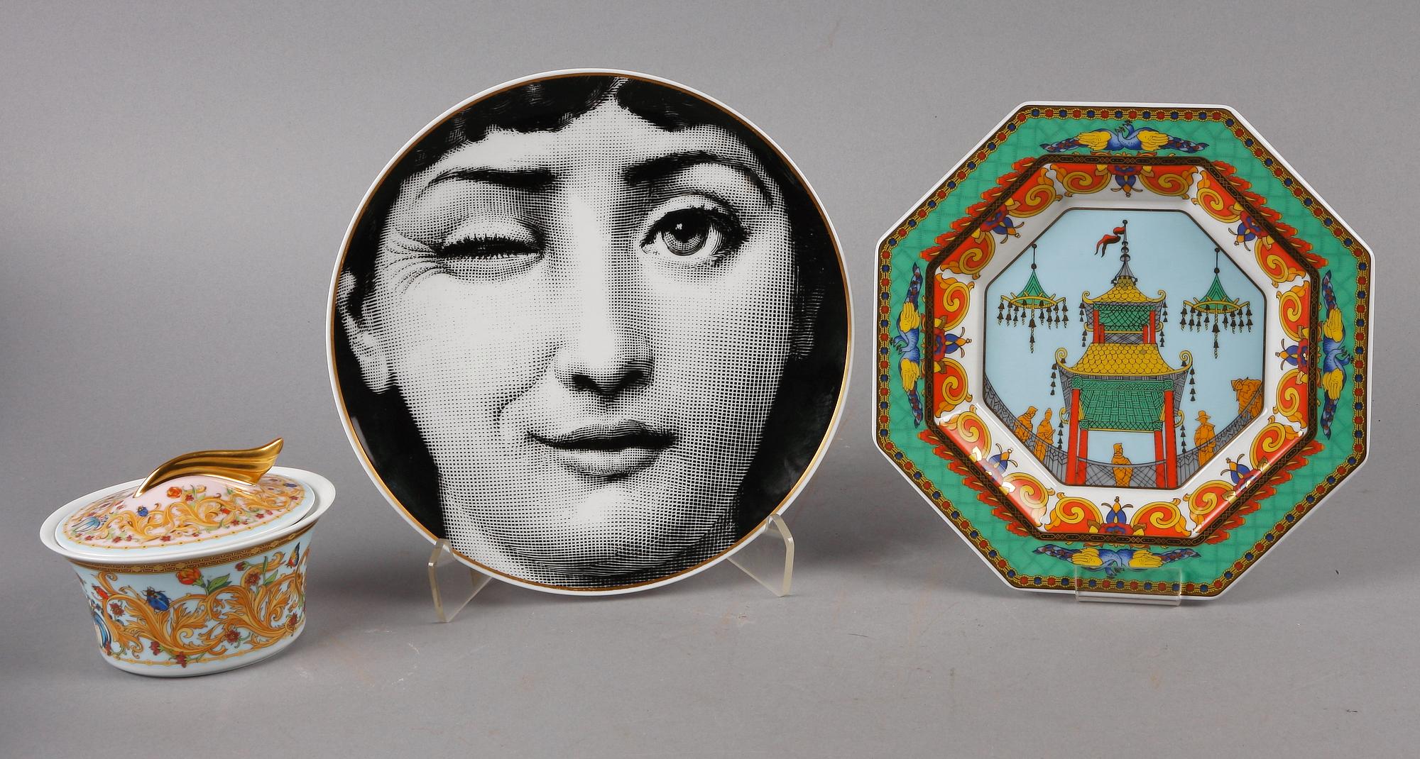 PARTI PORSLIN, 9 delar, Fornasetti och Versace för Rosenthal.