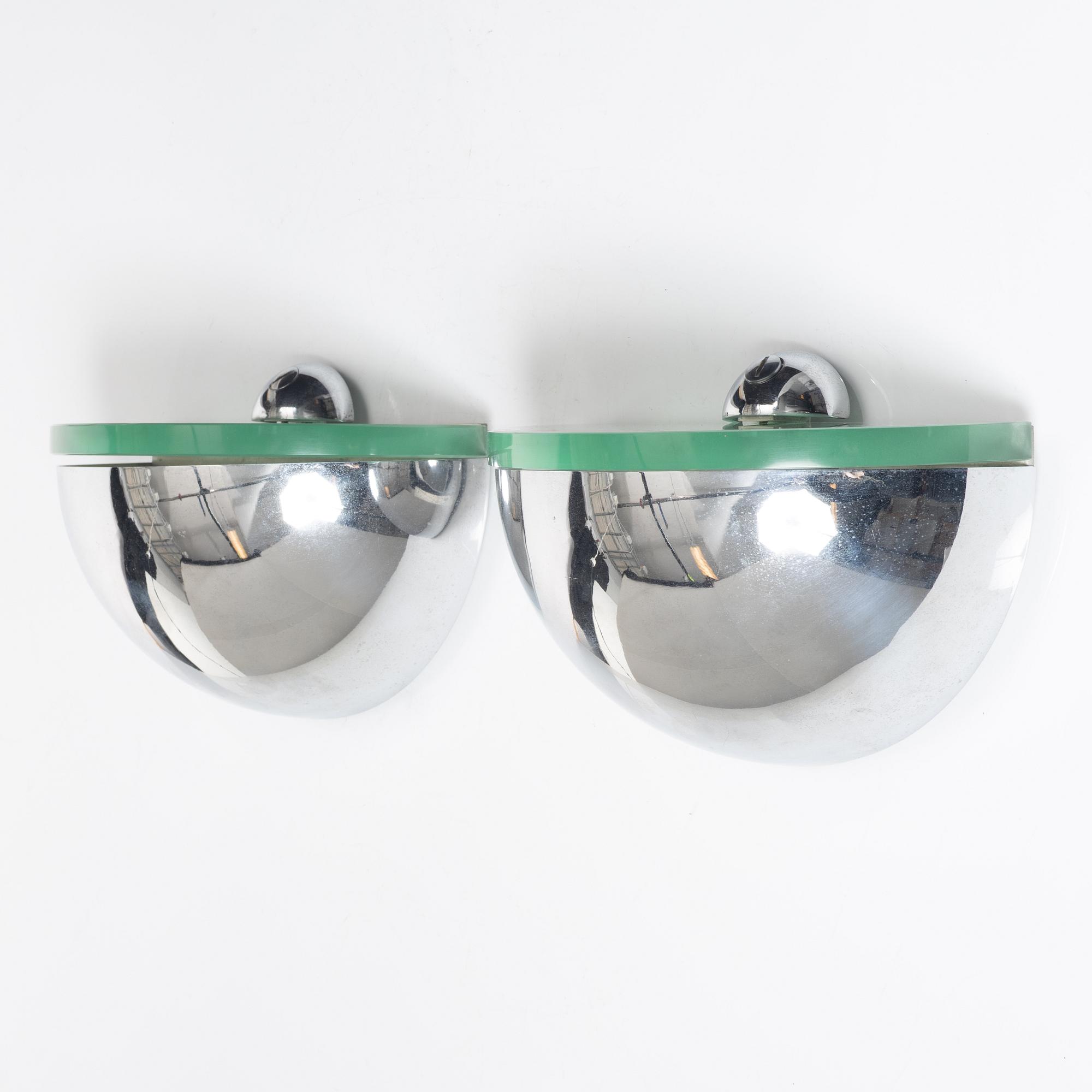 Vägglampor, ett par, Fontana Arte, 1900-talets andra hälft.