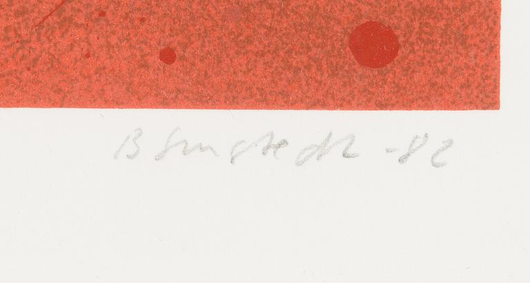 Juhana Blomstedt, serigrafi, signerad och daterad -86, numrerad 94/100.