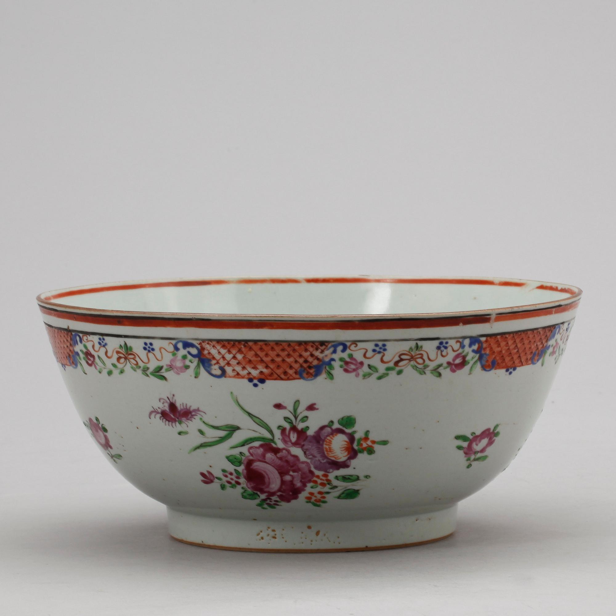 SKÅL samt FAT, porslin, Kina, Qing dynastin, Qianlong (1736-95).