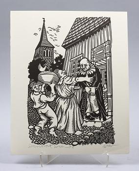EHRÉN, SVENOLOV. Linoleumsnitt, 17 st, sign. PT.