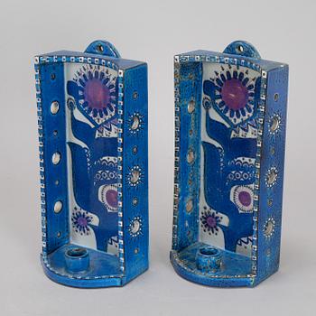 A pair of Berte Jessen lightholders, Alumina, Denmark.