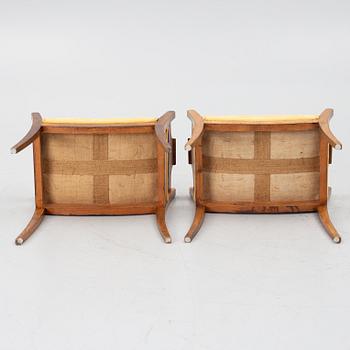 A pair of banquettes, 19th century.