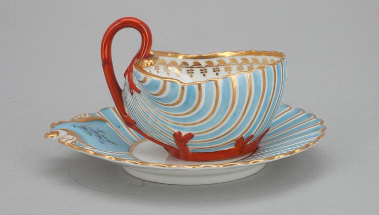 CUP AND SAUCER, A. Popov, Russia, mid 19th century.
