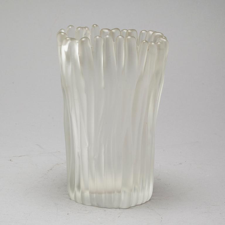 A glass vase by Tapio Wirkkala for Iittala, designed 1950.