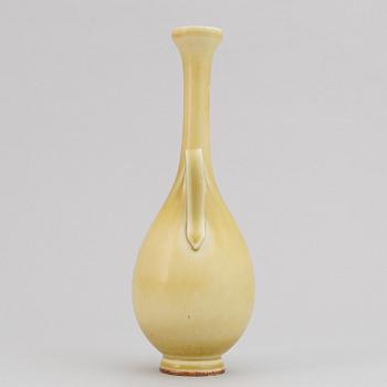 Berndt Friberg, a stoneware vase with handle, Gustavsberg studio, Sweden 1954.