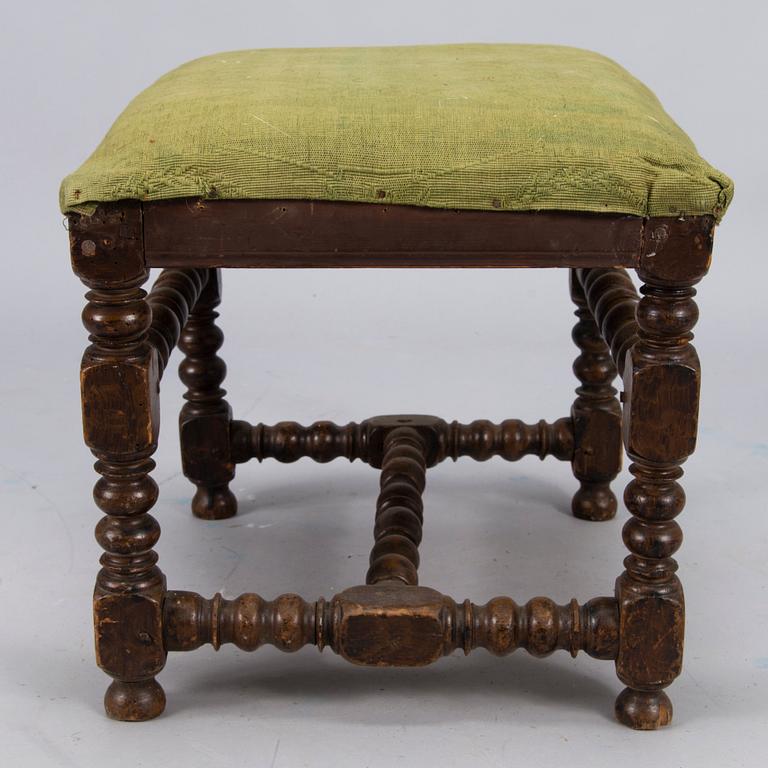 A SWEDISH BAROQUE STOOL, 18th century.