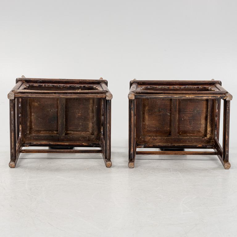 A pair of hardwood chair, China, early 20th century.