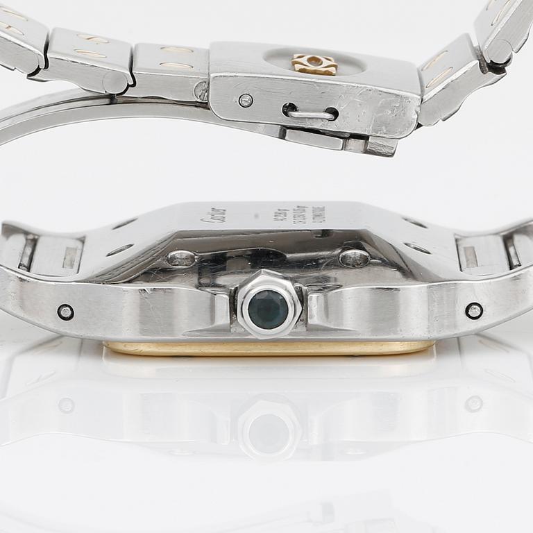 ARMBANDSUR, herr, Cartier, Santos, automatisk, stål och 18K guld.