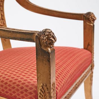 A pair of Swedish chairs in N C Salton's manner,  19th century.