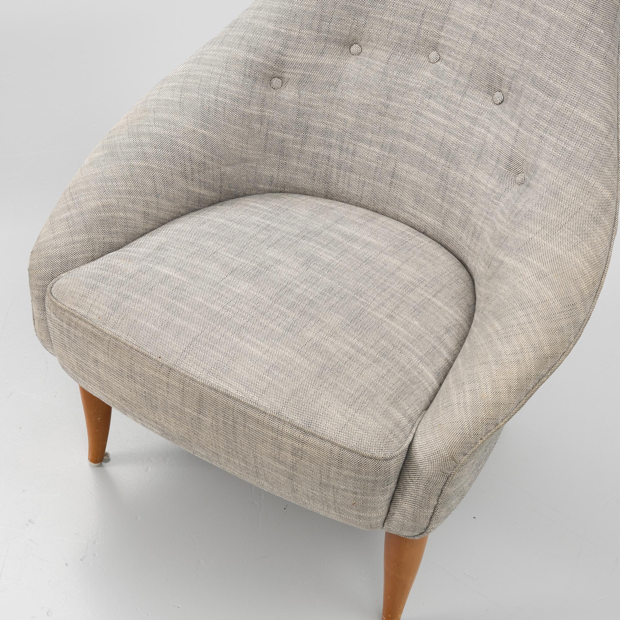 Kerstin Hörlin-Holmquist, a 'Lilla Eva' armchair and a 'Fikonlövet' ottoman, Triva, Nordiska Kompaniet.