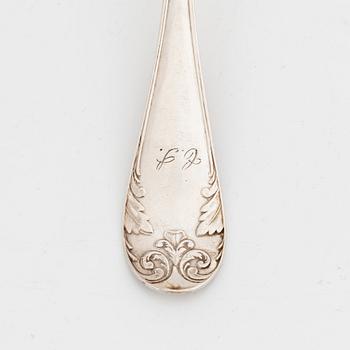 Spoons and sugar spoons, different models, 18 pieces, silver, including, MGAB, Uppsala, 1945.