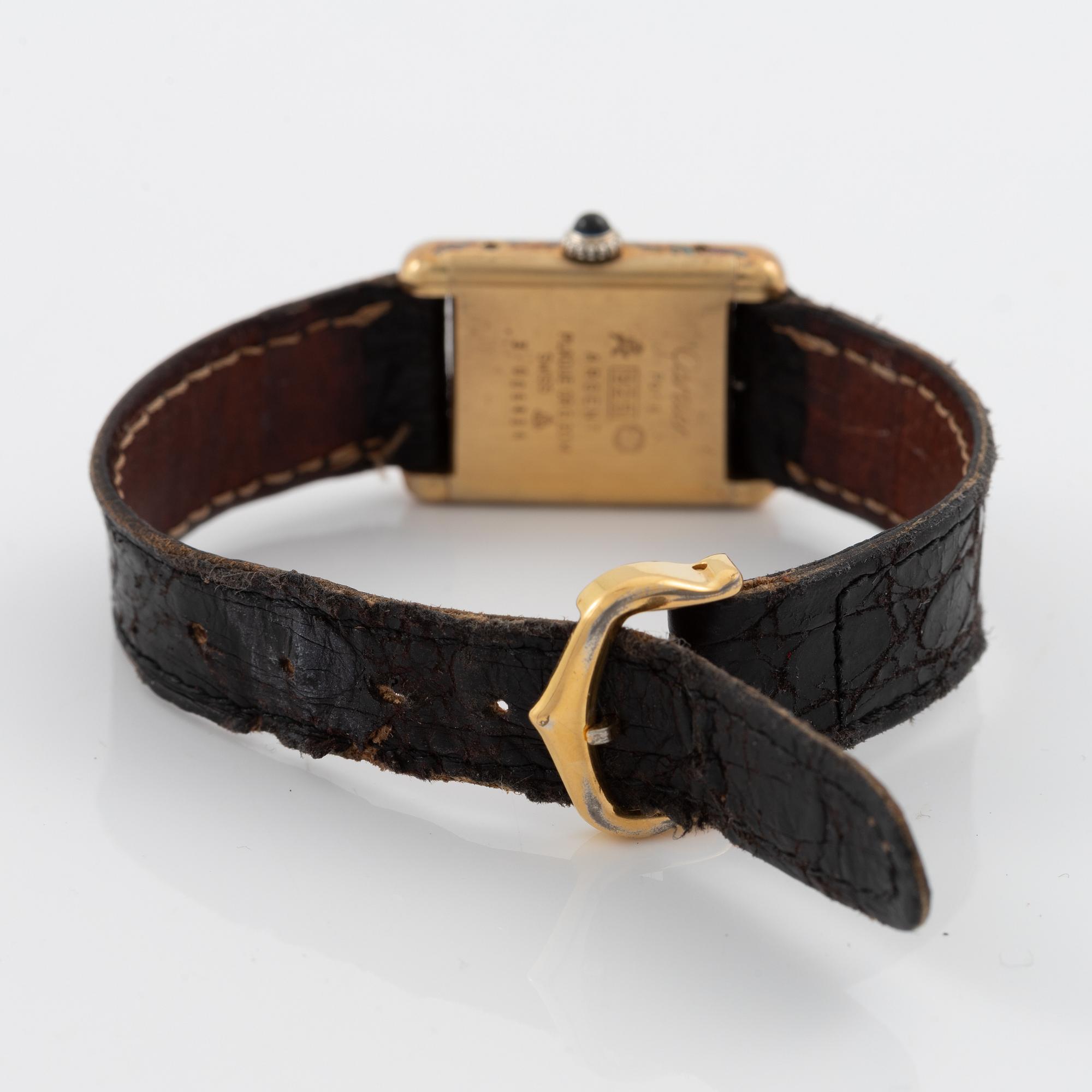 must de CARTIER, Tank, wristwatch, 20.5 x 20.5 (28) mm.