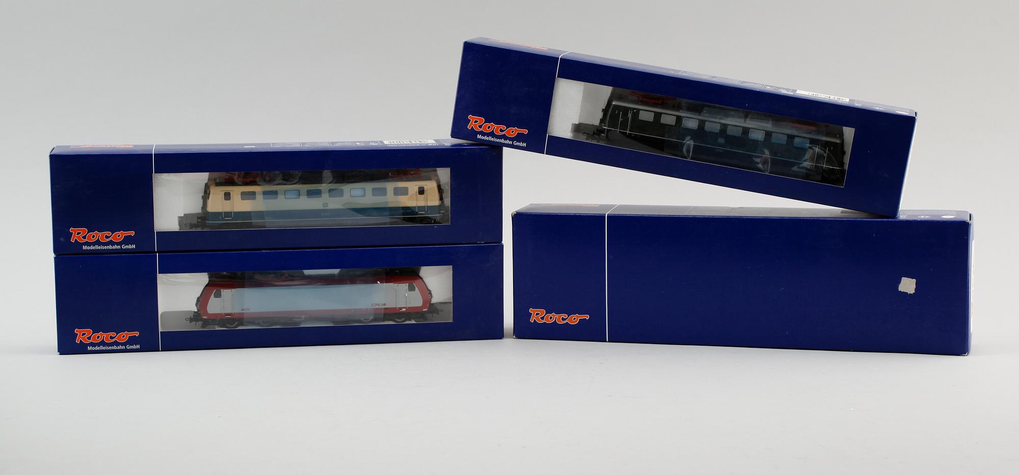 SAMLING MODELLTÅG, 4 delar, Roco, Österrike.