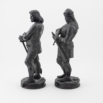 Two sculptures, after Auguste Joseph Peiffer.