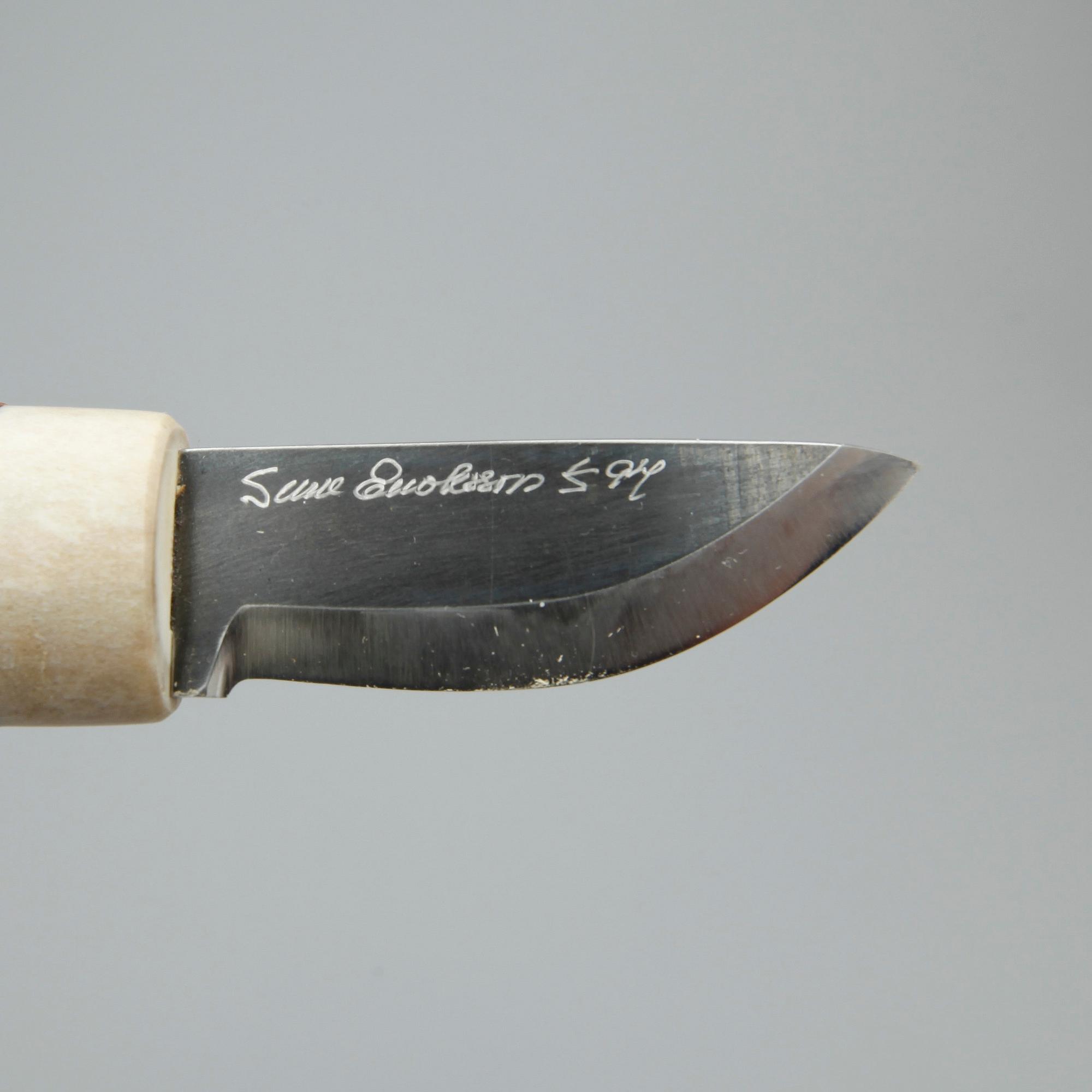 SAMEKNIV, renhorn samt björk, Sune Enocksson signerad.