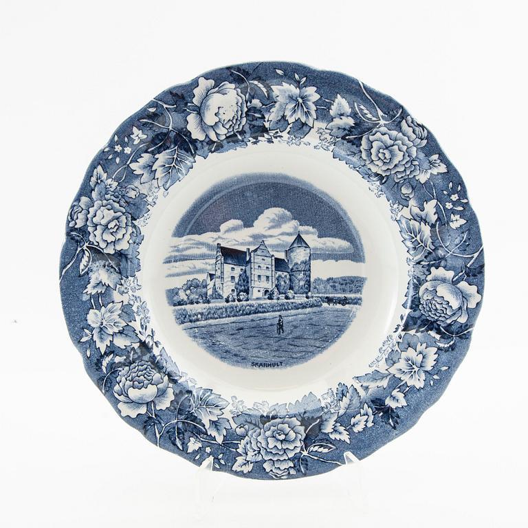 Service pieces 9 dlr "Skånska slott" Rörstrand first half of the 20th century stoneware.