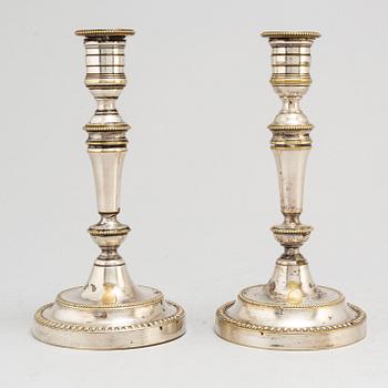 A pair of French  19th century Christofle candlesticks.