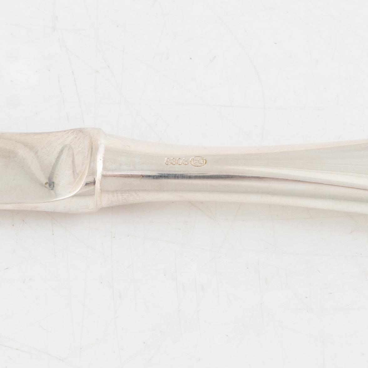 Thorvald Marthinsen, fiskbestick, 24 delar, silver, Norge, 1900-talets andra hälft.