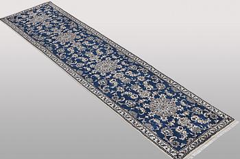 A runner carpet, Nain, part silk, ca 374 x 75 cm.