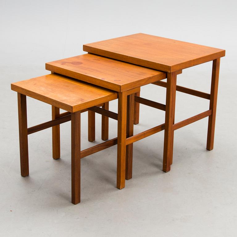 A 1960s 'Triplex' nesting table for Keravan Puusepäntehdas, Stockmann, Finland.