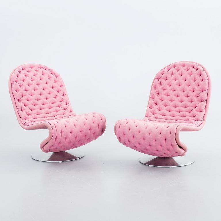 VERNER PANTON, a pair of 1970's "System 1-2-3" lounge chairs.