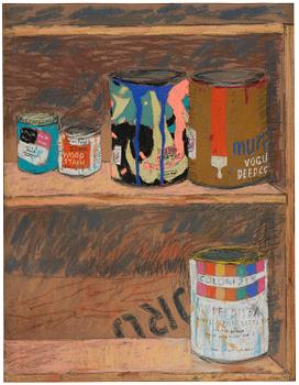 364. George Segal, "5 Paint Cans on Shelves 1".