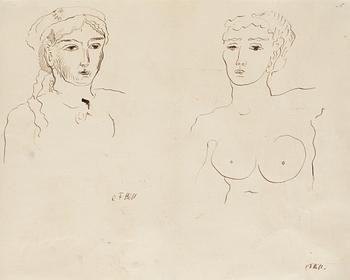 46. Carl Fredrik Hill, Figurkomposition med två kvinnor.