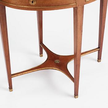 A late Gustavian mahogany and tôle-peinte tray-table by A. Scherling (master in Stockholm 1771-1809).