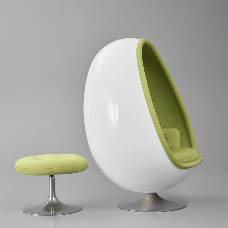 Henrik Thor-Larsen, an 'Ovalia' easy chair and ottoman, Torlan AB, Sweden 1960-1970s.