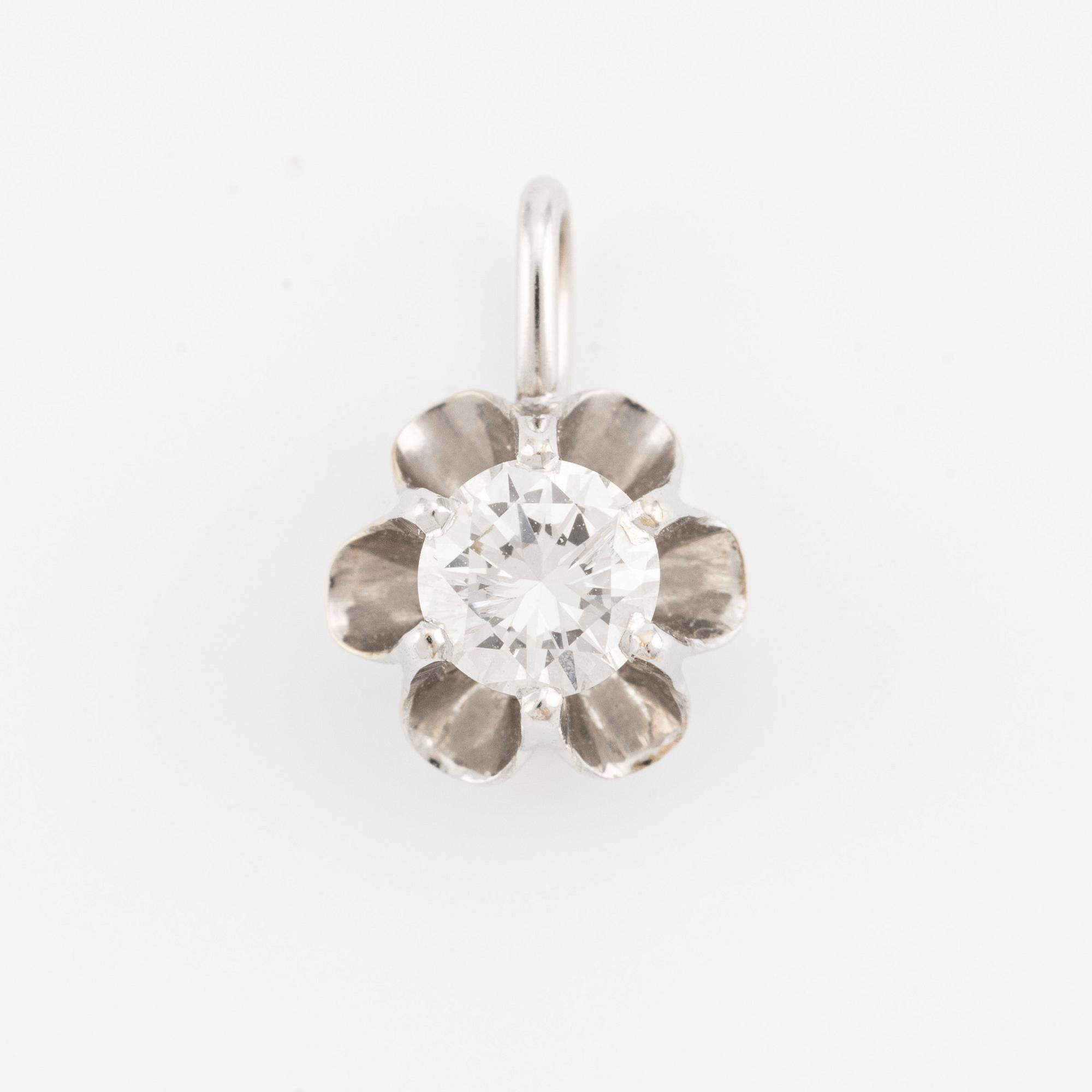Hänge, 18K vitguld med briljantslipad diamant ca 0,35 ct.