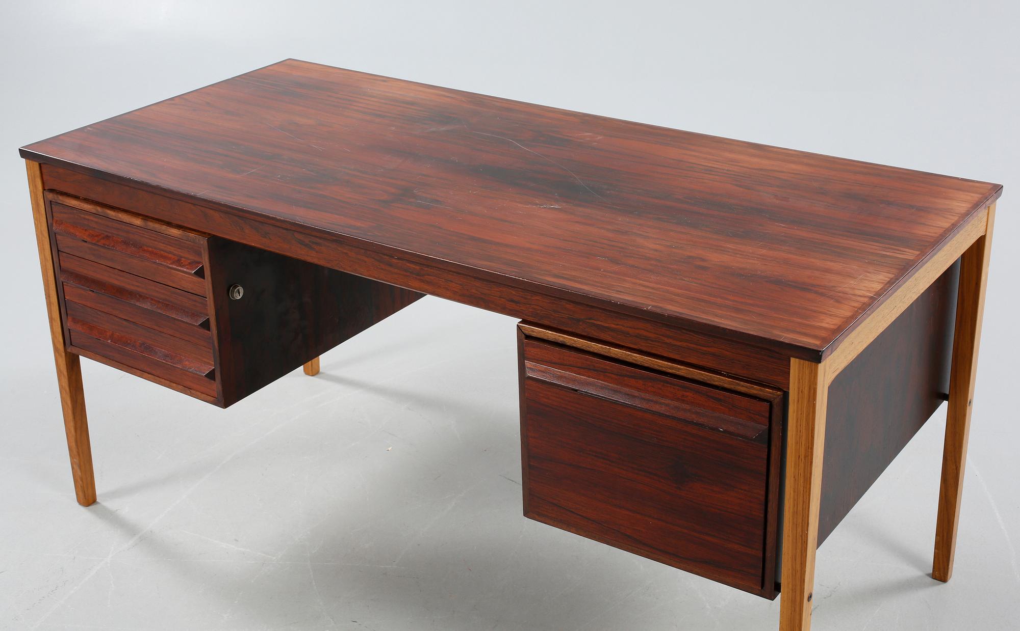 A Torbjørn Afdal, palisander desk, Bruksbo for Haug Snekkeri AS, 1960s.