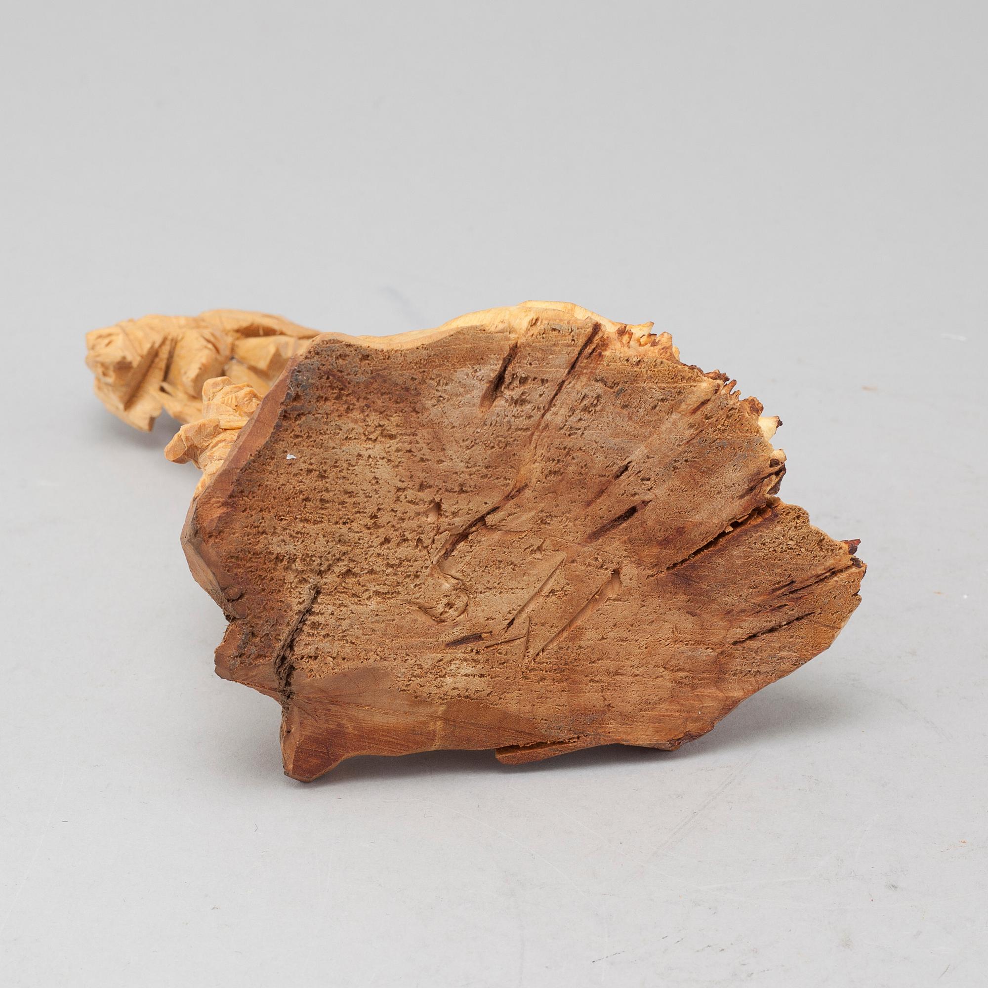 MARTIN STENSTRÖM, Jutsajaure, skulpturgrupp, snidat trä, signerad M.S.