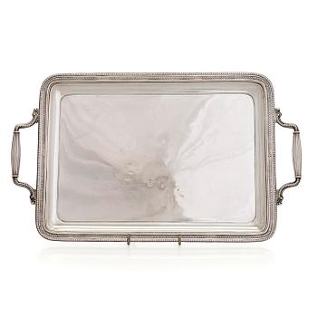 K. Fabergé, a silver tray, Saint Petersburg 1898-1903.