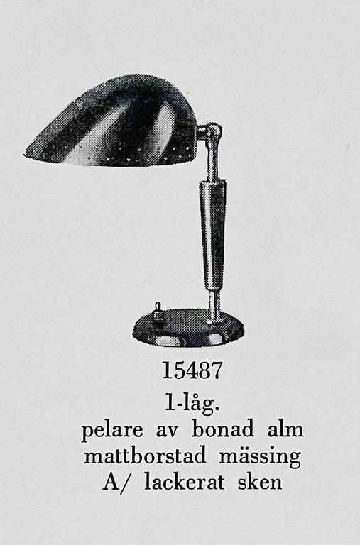 Harald Notini, a table lamp model "15487 A", Arvid Böhlmarks Lampfabrik, Stockholm 1940s.