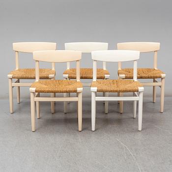 BØRGE MOGENSEN, five 'Oresunds' chairs, late 20th Century.