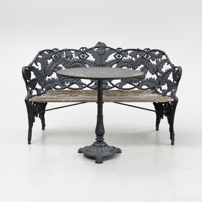 A garden sofa, Bolinders verkstäder and a table, Göteborgs mekaniska werkstad, first half of the 20th Century.