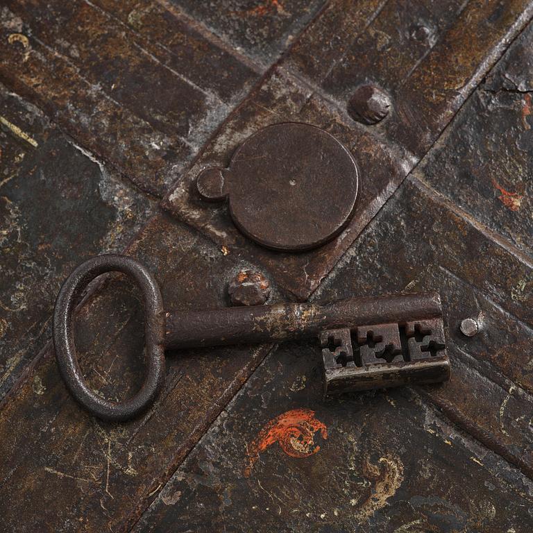 A Baroque German presumably Nuremberg iron 'Armada' chest, later part 17th century.
