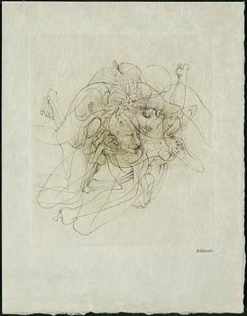 HANS BELLMER, 2 etchings with colour, on Japon paper, 1968, signed in pencil.