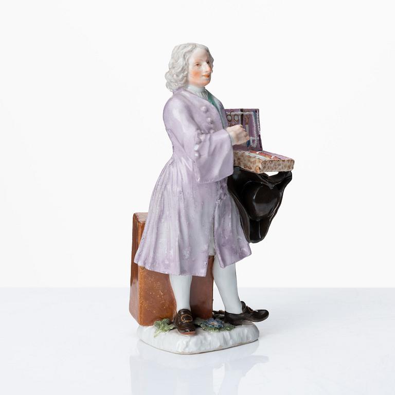 Figurin, porslin. Meissen, "Crie de Paris", 1745. Krimskramsförsäljaren.