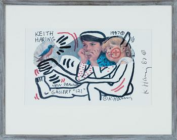 Keith Haring, off set, signed and dated -87.