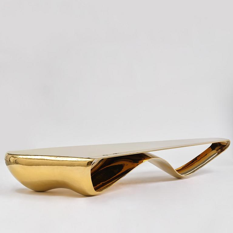 Johan Jonsson, soffbord/skulptur, "Luscious P1 Series" (Golden Table Edition), prototyp 1/2, 2010-2012.