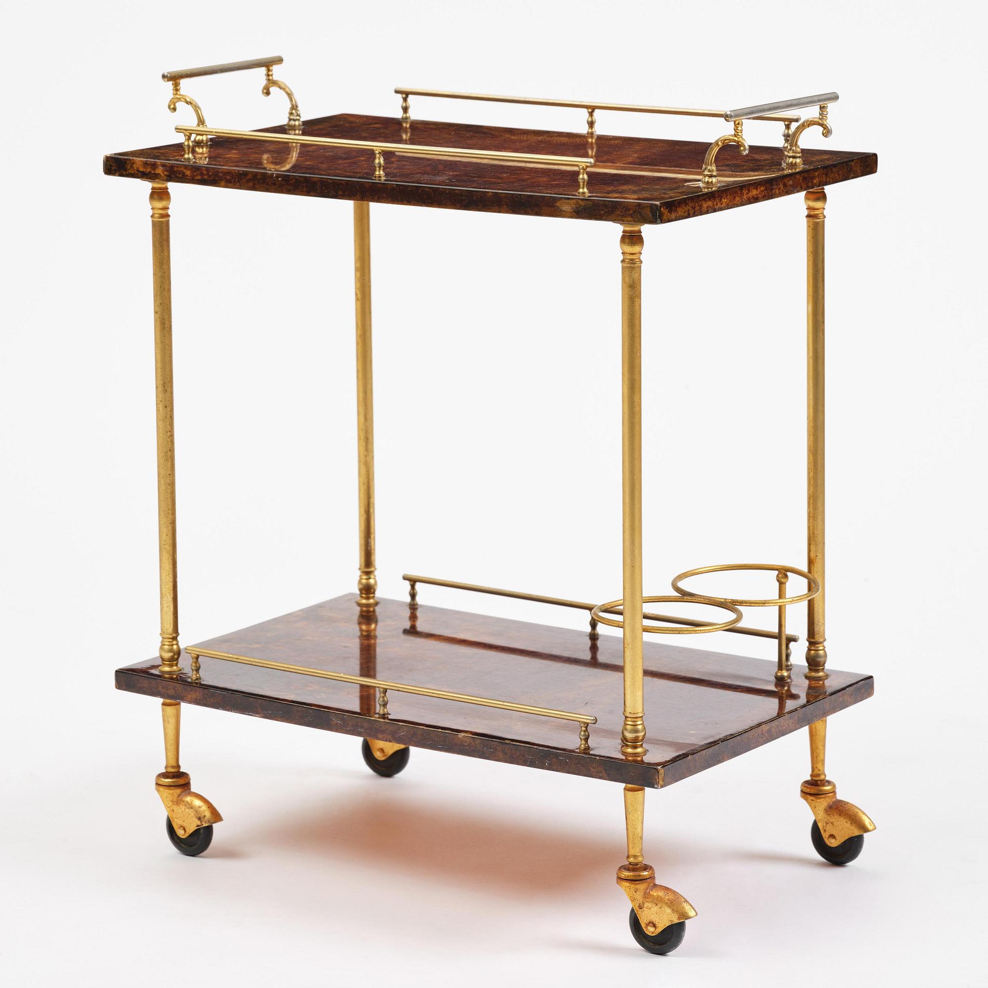 Aldo Tura, a serving trolley, Milan, Italy, 1960s-70s.