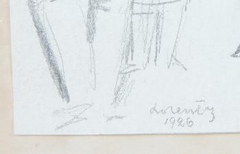 WALDEMAR LORENTZON, teckning, sign o dat "1926".