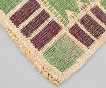 Barbro Nilsson, a carpet, "Salerno grön med enkel bård", flat weave, ca 295 x 197-198,5 cm, signed AB MMF BN.