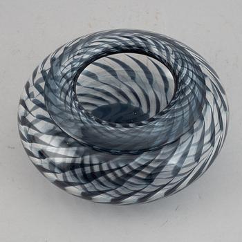 Ingeborg Lundin, skål/vas, glas, Orrefors 1966.