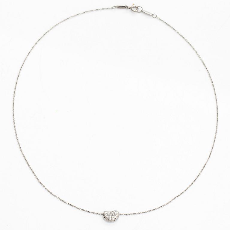 Tiffany & Co, Elsa Peretti, a platinum and diamond "Bean" necklace.