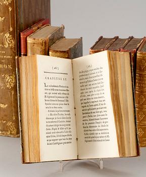 PARTI BÖCKER, 12 st, poesi och skönlitteratur, bla "Moralske Fabler" av Ludvig Holberg, Köpenhamn 1751.