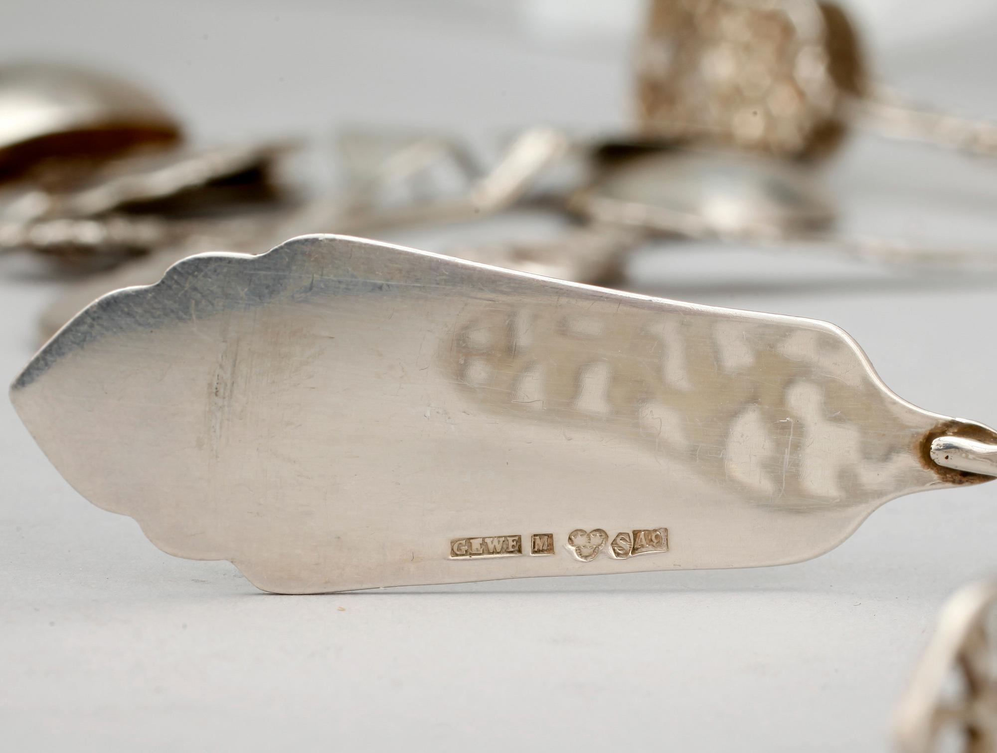 PARTI SILVER, 13 delar, bl.a GEWE, 1947, ca 380 g.