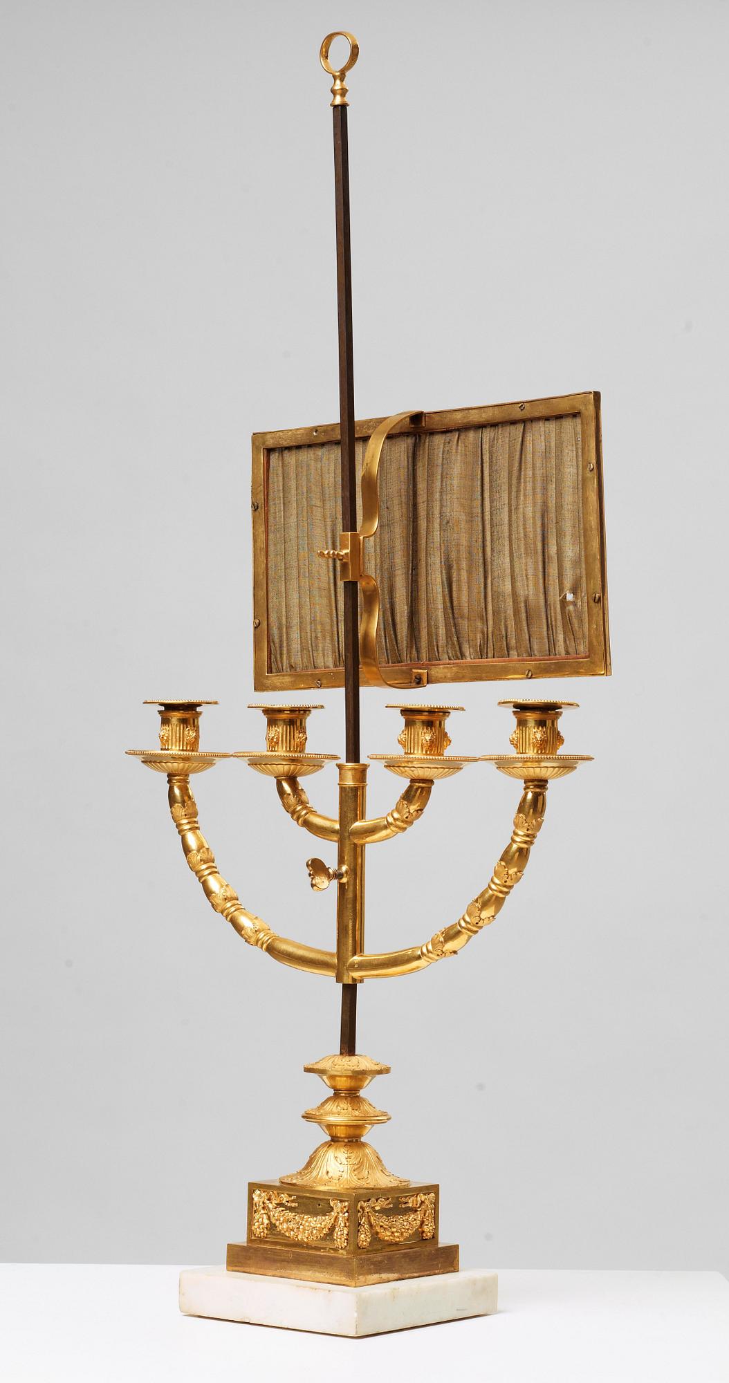 BORDSLAMPA, för fyra ljus. Empire, 1800-talets början.